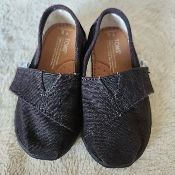 Black Alpargata Toddler Toms- Size 5T - Picture 1 of 5